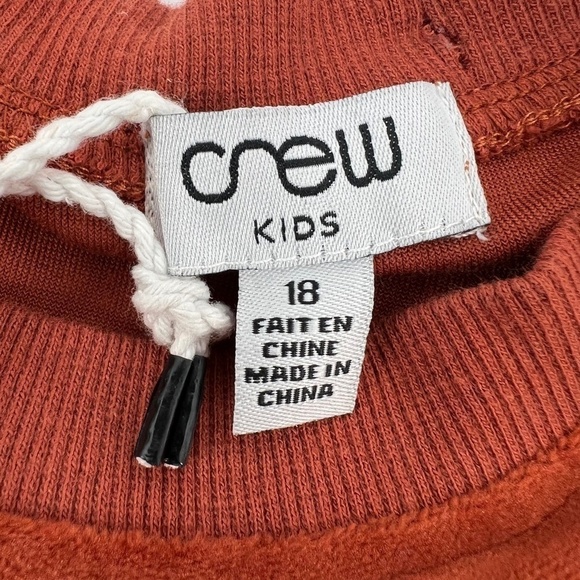 NWT Crew Kids Orange Velour 3/4 Zip Long Sleeve Top Size 18 Girl's - Picture 2 of 8